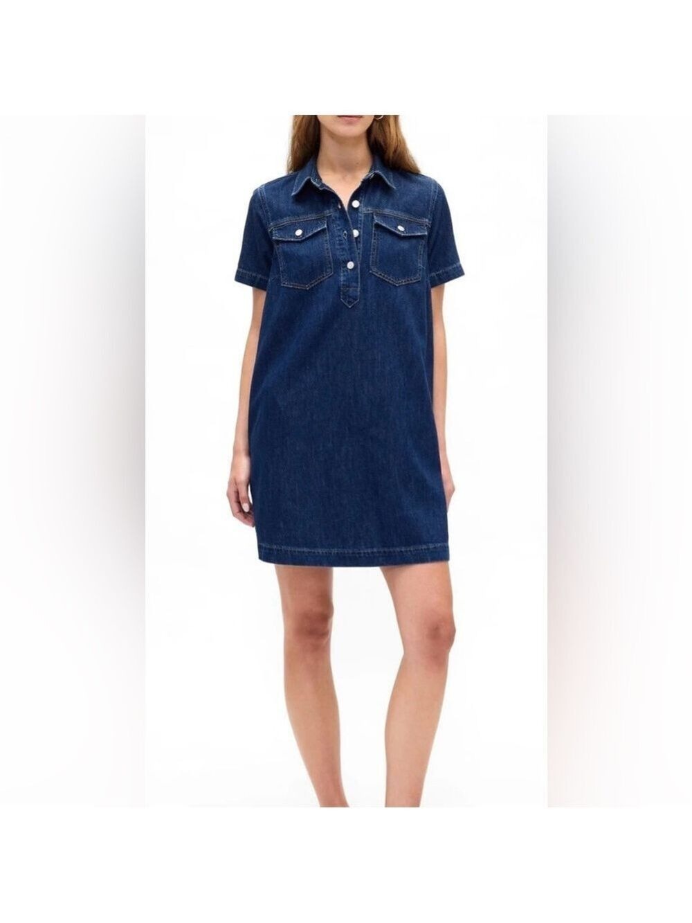Gap Denim Shift Mini Dress Dark Wash Business Casual NWT XL Church Date Night